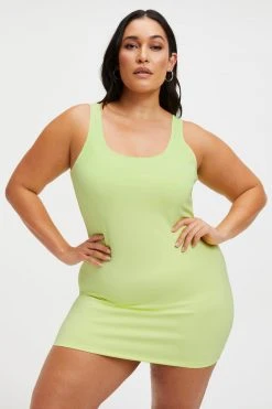 GOOD AMERICAN GOOD COMPRESSION MINI DRESS | KEY LIME001