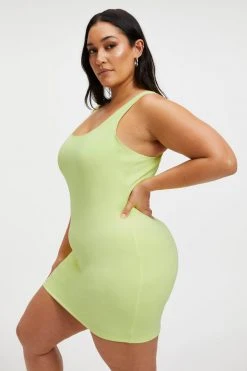 GOOD AMERICAN GOOD COMPRESSION MINI DRESS | KEY LIME001