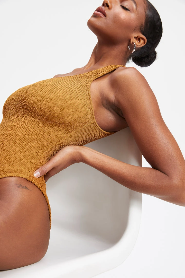 Brand new 🎁 GOOD AMERICAN One-Pieces ALWAYS FITS HOT SHOULDER ONE-PIECE | BRONZE BROWN001 🥰 10 GOOD AMERICAN One-Pieces ALWAYS FITS HOT SHOULDER ONE-PIECE | BRONZE BROWN001