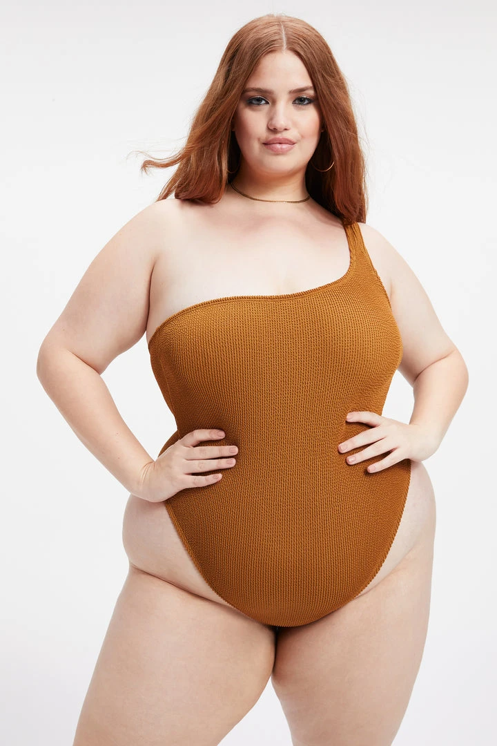 Brand new 🎁 GOOD AMERICAN One-Pieces ALWAYS FITS HOT SHOULDER ONE-PIECE | BRONZE BROWN001 🥰 1 GOOD AMERICAN One-Pieces ALWAYS FITS HOT SHOULDER ONE-PIECE | BRONZE BROWN001
