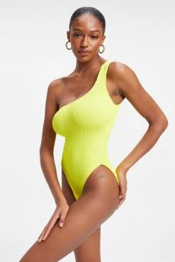 Cheap 😉 GOOD AMERICAN One-Pieces ALWAYS FITS HOT SHOULDER ONE-PIECE | ELECTRIC YELLOW001 🥰 23 GOOD AMERICAN One-Pieces ALWAYS FITS HOT SHOULDER ONE-PIECE | ELECTRIC YELLOW001