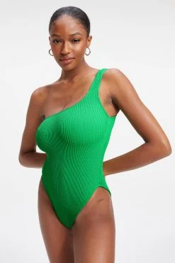 GOOD AMERICAN ALWAYS FITS HOT SHOULDER ONE-PIECE | SUMMER GREEN002 One-Pieces