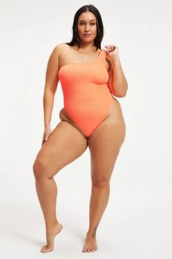 GOOD AMERICAN ALWAYS FITS HOT SHOULDER ONE-PIECE | ORANGE CREAM001 One-Pieces