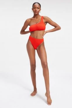 GOOD AMERICAN ALWAYS FITS ONE SHOULDER TOP | BRIGHT POPPY002