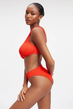 GOOD AMERICAN ALWAYS FITS ONE SHOULDER TOP | BRIGHT POPPY002