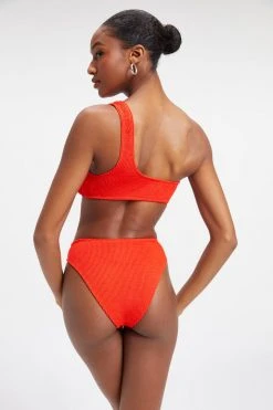 GOOD AMERICAN ALWAYS FITS ONE SHOULDER TOP | BRIGHT POPPY002