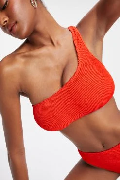 GOOD AMERICAN ALWAYS FITS ONE SHOULDER TOP | BRIGHT POPPY002