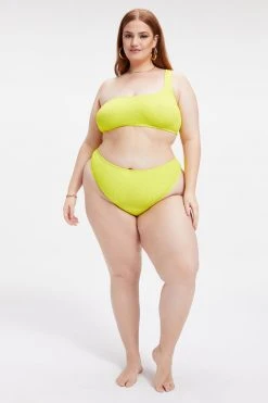 GOOD AMERICAN ALWAYS FITS ONE SHOULDER TOP | ELECTRIC YELLOW001