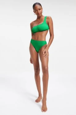 GOOD AMERICAN ALWAYS FITS ONE SHOULDER TOP | SUMMER GREEN002