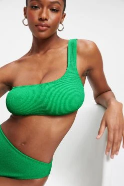 GOOD AMERICAN ALWAYS FITS ONE SHOULDER TOP | SUMMER GREEN002