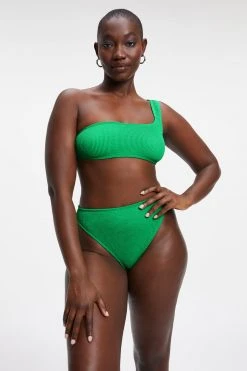 GOOD AMERICAN ALWAYS FITS ONE SHOULDER TOP | SUMMER GREEN002