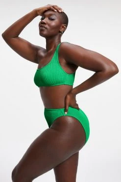 GOOD AMERICAN ALWAYS FITS ONE SHOULDER TOP | SUMMER GREEN002