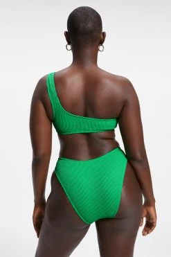 GOOD AMERICAN ALWAYS FITS ONE SHOULDER TOP | SUMMER GREEN002