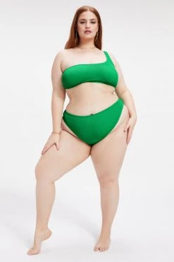 GOOD AMERICAN ALWAYS FITS ONE SHOULDER TOP | SUMMER GREEN002