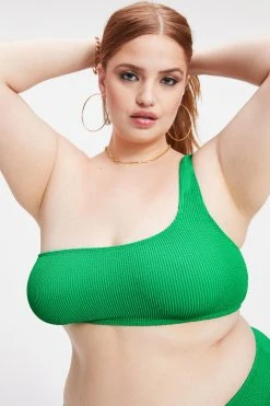 GOOD AMERICAN ALWAYS FITS ONE SHOULDER TOP | SUMMER GREEN002