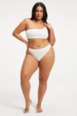 GOOD AMERICAN ALWAYS FITS ONE SHOULDER TOP | IVORY001