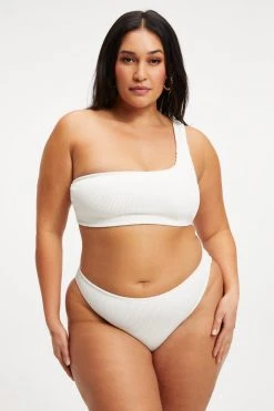 GOOD AMERICAN ALWAYS FITS ONE SHOULDER TOP | IVORY001