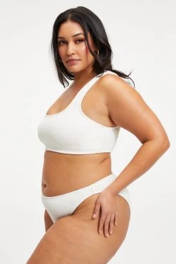 GOOD AMERICAN ALWAYS FITS ONE SHOULDER TOP | IVORY001