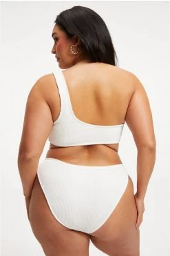 GOOD AMERICAN ALWAYS FITS ONE SHOULDER TOP | IVORY001