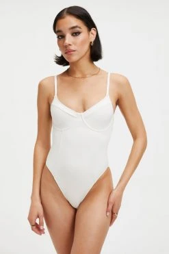 GOOD AMERICAN GOOD COMPRESSION SHOWOFF ONE-PIECE | IVORY001 One-Pieces