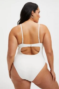 GOOD AMERICAN GOOD COMPRESSION SHOWOFF ONE-PIECE | IVORY001 One-Pieces
