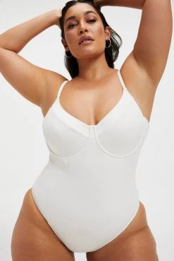 GOOD AMERICAN GOOD COMPRESSION SHOWOFF ONE-PIECE | IVORY001 One-Pieces