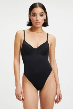 GOOD AMERICAN GOOD COMPRESSION SHOWOFF ONE-PIECE | BLACK001