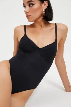 GOOD AMERICAN GOOD COMPRESSION SHOWOFF ONE-PIECE | BLACK001