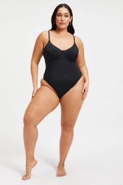 GOOD AMERICAN GOOD COMPRESSION SHOWOFF ONE-PIECE | BLACK001