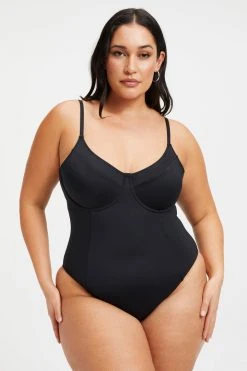 GOOD AMERICAN GOOD COMPRESSION SHOWOFF ONE-PIECE | BLACK001