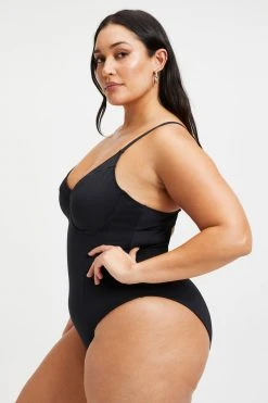 GOOD AMERICAN GOOD COMPRESSION SHOWOFF ONE-PIECE | BLACK001