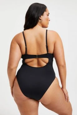 GOOD AMERICAN GOOD COMPRESSION SHOWOFF ONE-PIECE | BLACK001
