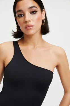 GOOD AMERICAN One-Pieces GOOD COMPRESSION HOT SHOULDER ONE-PIECE | BLACK001