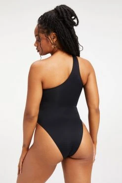 GOOD AMERICAN One-Pieces GOOD COMPRESSION HOT SHOULDER ONE-PIECE | BLACK001