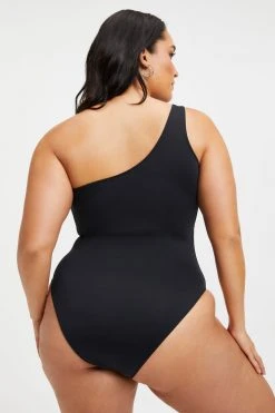 GOOD AMERICAN One-Pieces GOOD COMPRESSION HOT SHOULDER ONE-PIECE | BLACK001