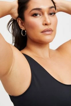 GOOD AMERICAN One-Pieces GOOD COMPRESSION HOT SHOULDER ONE-PIECE | BLACK001