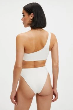 GOOD AMERICAN Bikini Tops GOOD COMPRESSION HOT SHOULDER TOP | IVORY001