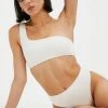 GOOD AMERICAN Bikini Tops GOOD COMPRESSION HOT SHOULDER TOP | IVORY001