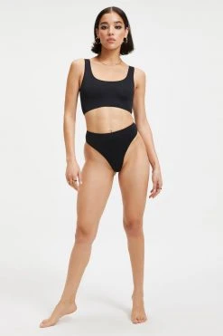 GOOD AMERICAN GOOD WAIST COMPRESSION BOTTOM | BLACK001