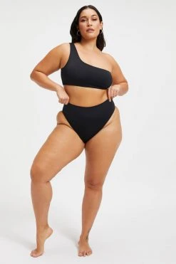 GOOD AMERICAN GOOD WAIST COMPRESSION BOTTOM | BLACK001