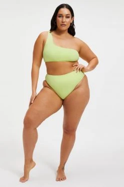 GOOD AMERICAN GOOD WAIST COMPRESSION BOTTOM | KEY LIME001 Bikini Bottoms