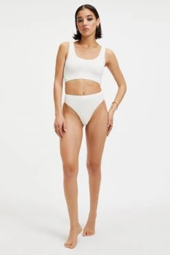 GOOD AMERICAN GOOD COMPRESSION SWIM TANK | IVORY001 Bikini Tops