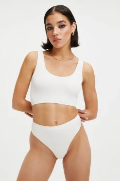 GOOD AMERICAN GOOD COMPRESSION SWIM TANK | IVORY001 Bikini Tops