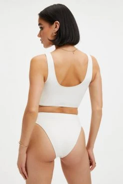GOOD AMERICAN GOOD COMPRESSION SWIM TANK | IVORY001 Bikini Tops