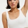 GOOD AMERICAN GOOD COMPRESSION SWIM TANK | IVORY001 Bikini Tops
