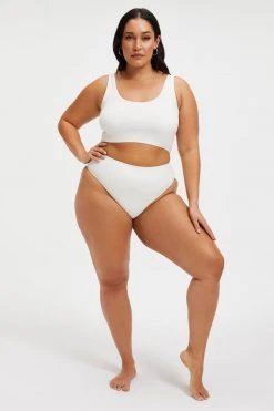 GOOD AMERICAN GOOD COMPRESSION SWIM TANK | IVORY001 Bikini Tops