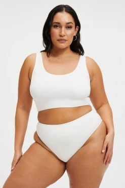GOOD AMERICAN GOOD COMPRESSION SWIM TANK | IVORY001 Bikini Tops