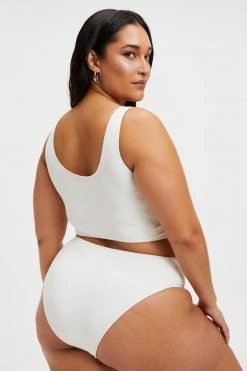 GOOD AMERICAN GOOD COMPRESSION SWIM TANK | IVORY001 Bikini Tops