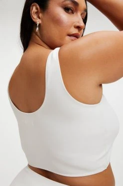 GOOD AMERICAN GOOD COMPRESSION SWIM TANK | IVORY001 Bikini Tops