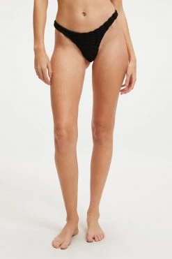 GOOD AMERICAN JACQUARD BETTER BIKINI BOTTOM | BLACK001 Bikini Bottoms